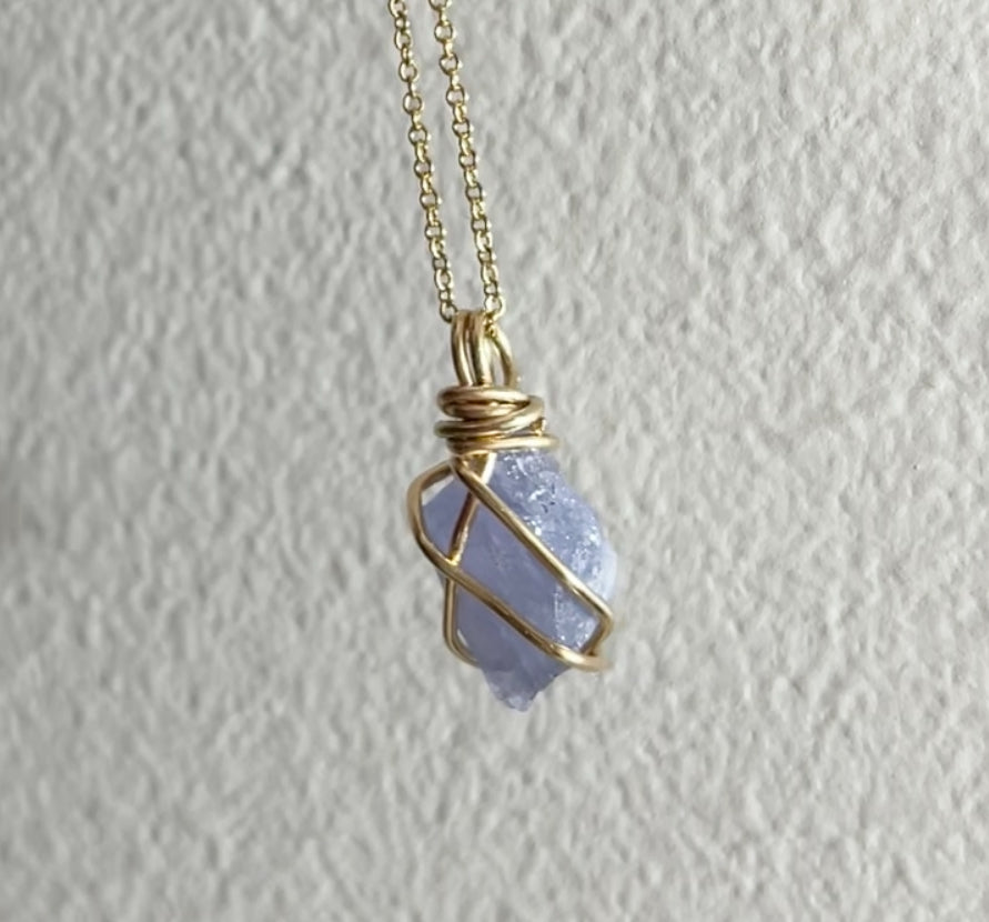 Gold Filled Wire Wrapped Tanzanite Necklace
