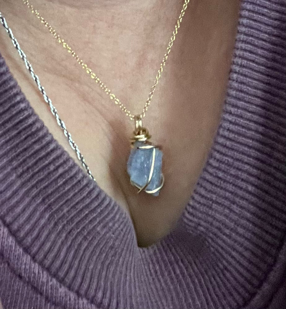 Gold Filled Wire Wrapped Tanzanite Necklace