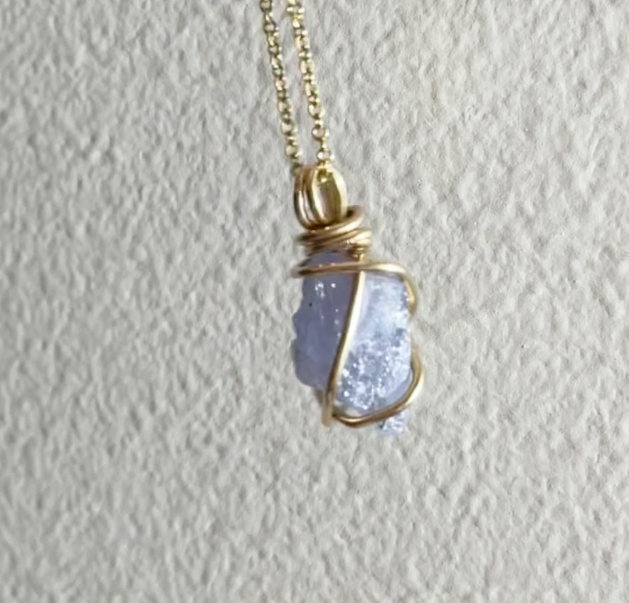Gold Filled Wire Wrapped Tanzanite Necklace