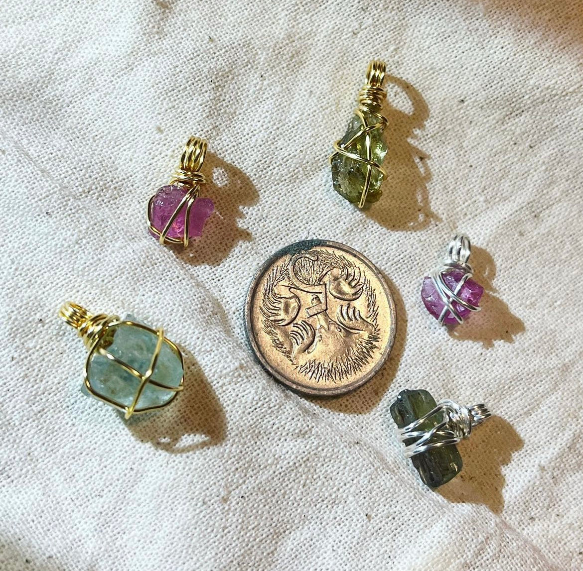 Green Tourmaline Necklace (Gold)