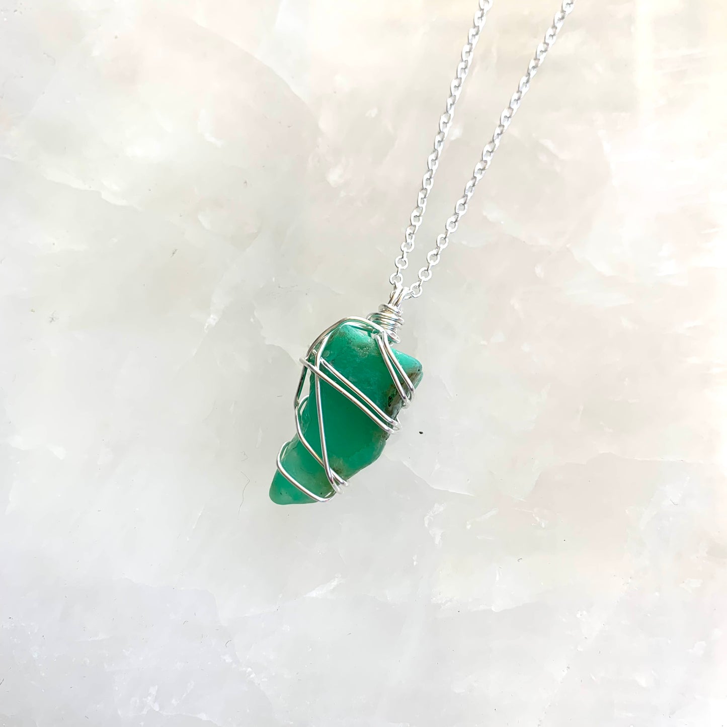 Chrysoprase Necklace (Silver)