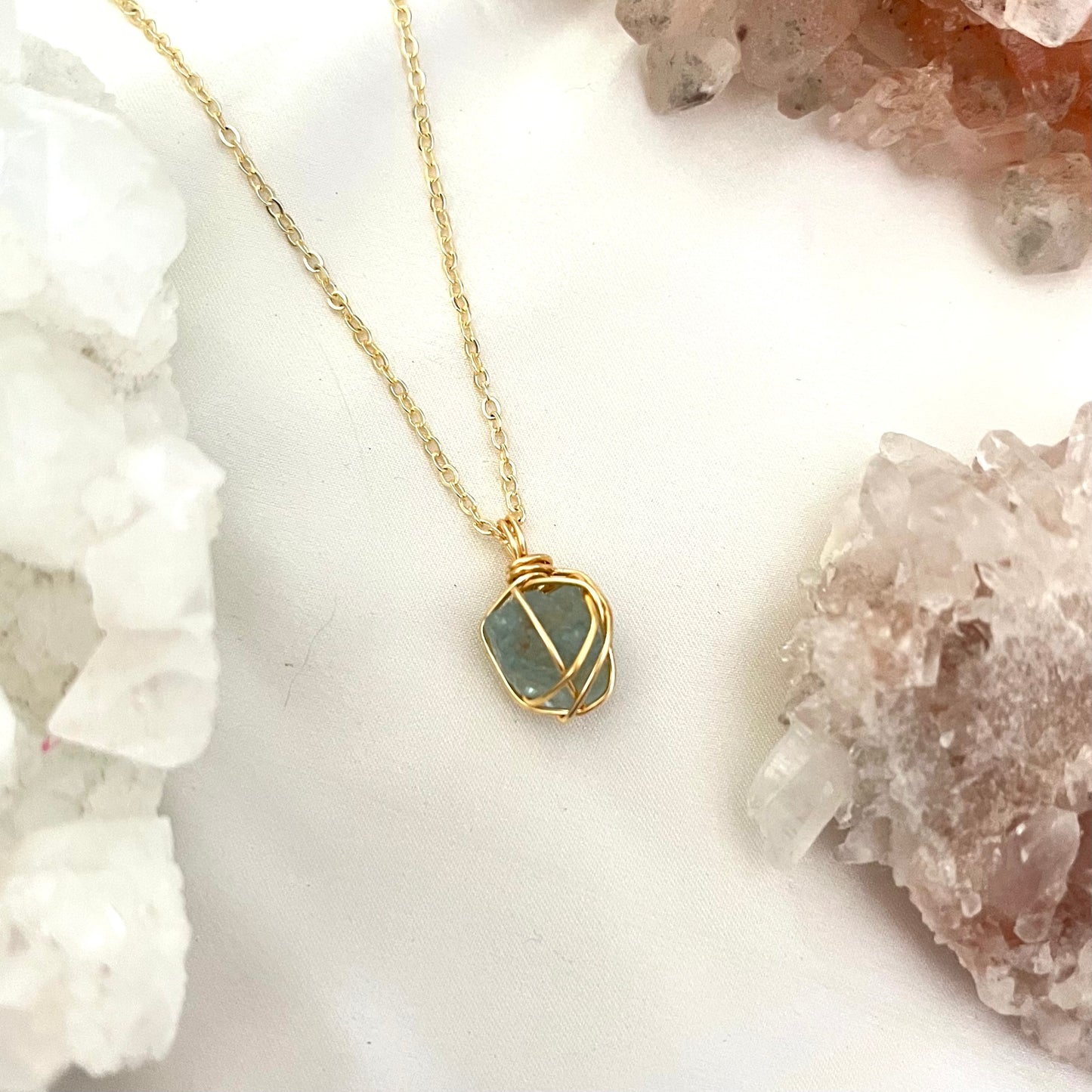 Aquamarine Necklace (Gold)