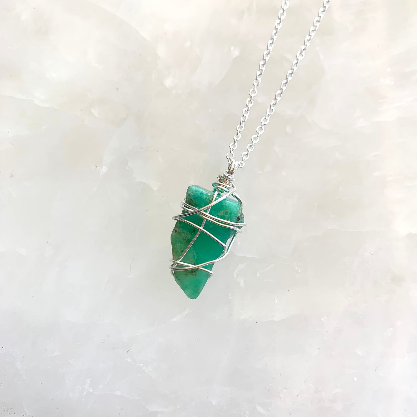 Chrysoprase Necklace (Silver)