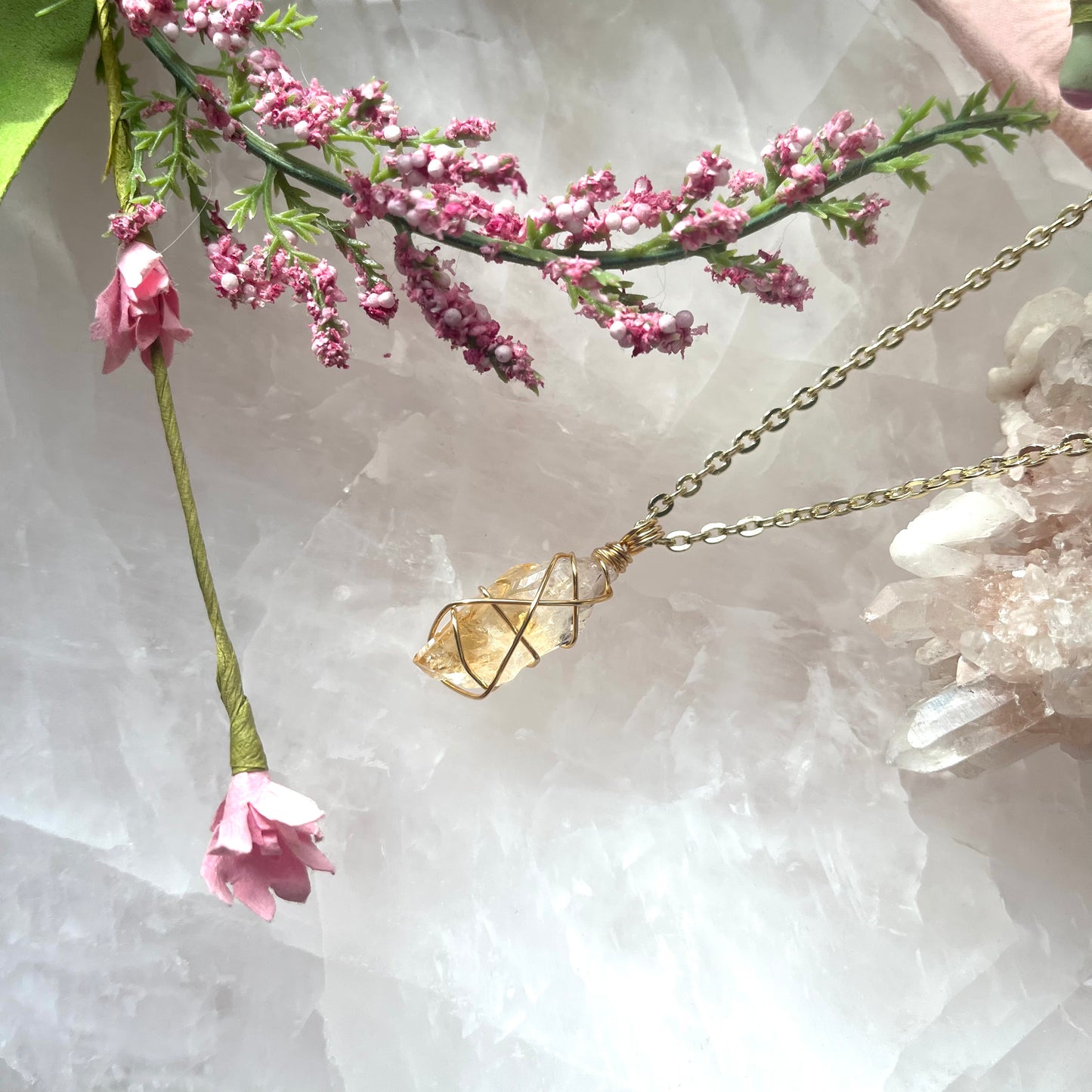 Citrine Necklace (Gold)