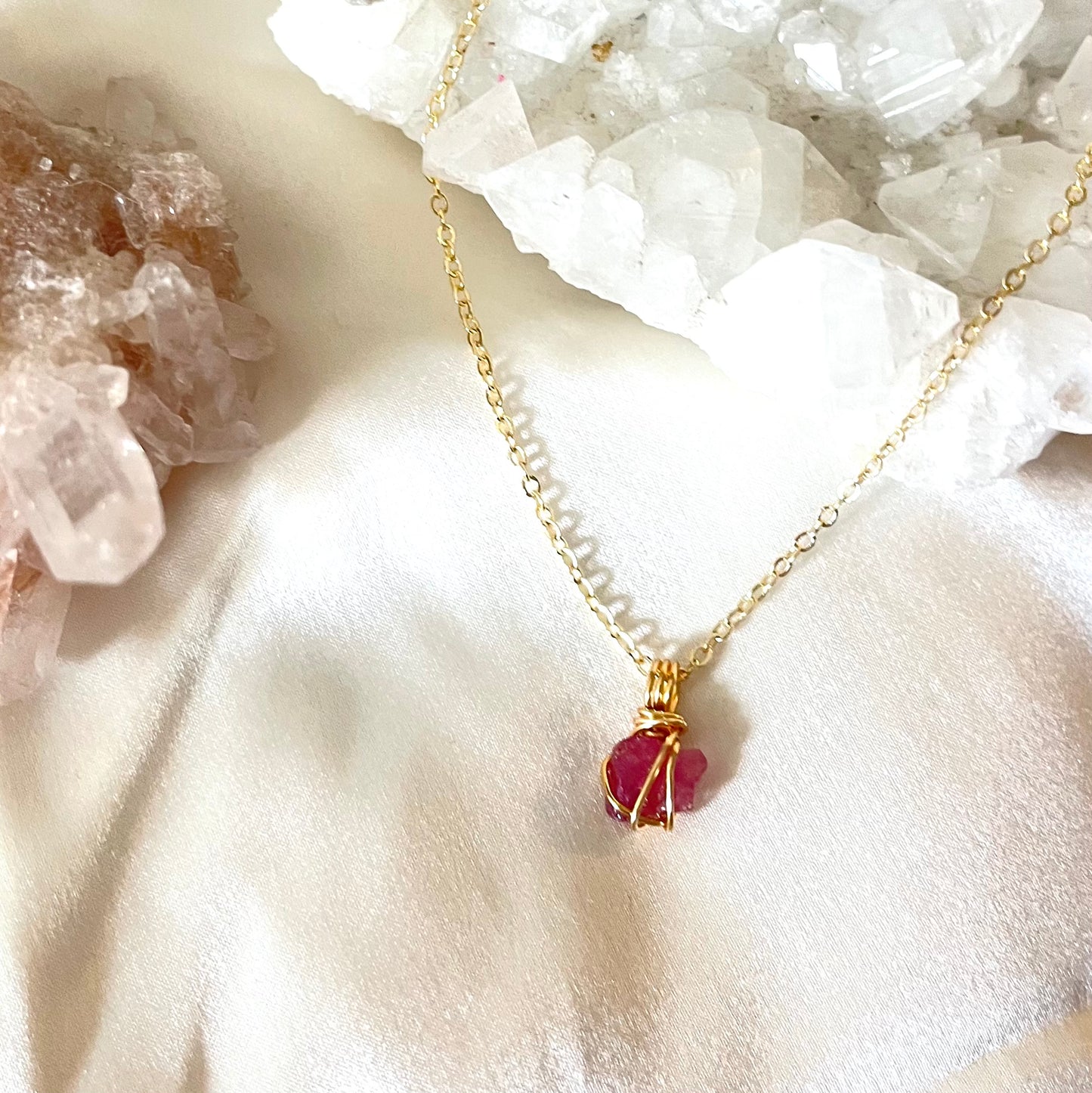 Pink Tourmaline Necklace (Gold)