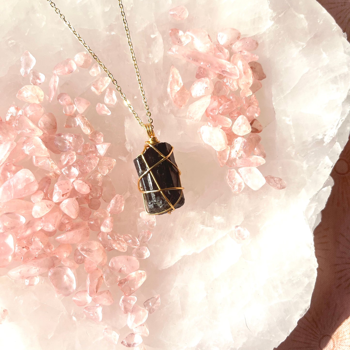 Black Tourmaline Necklace (Gold)