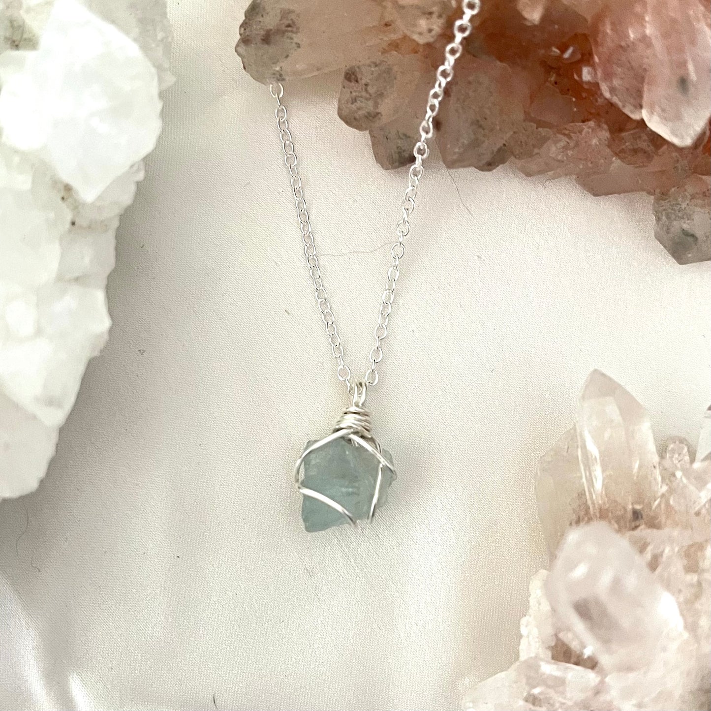 Aquamarine Necklace (Silver)