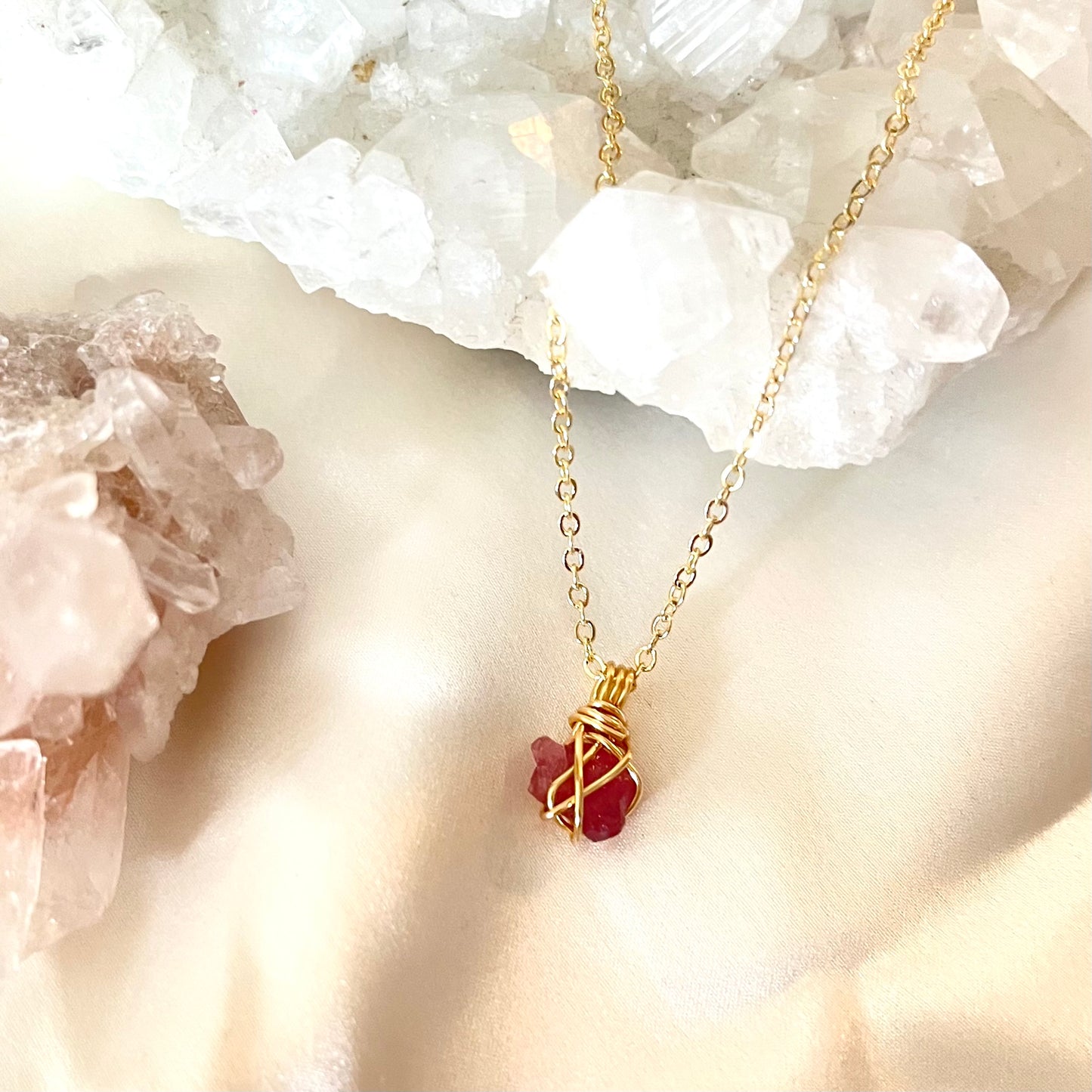 Pink Tourmaline Necklace (Gold)