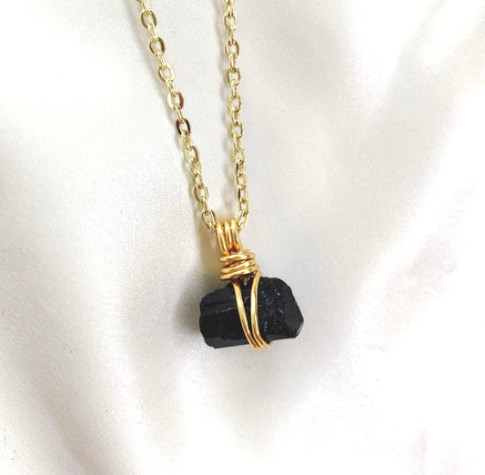 Black Tourmaline Necklace (Gold)