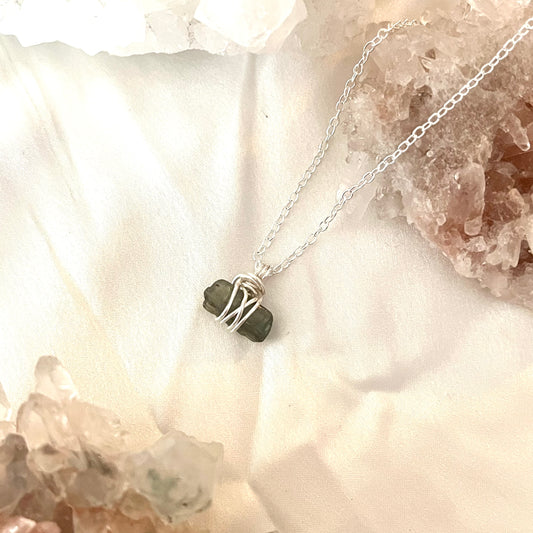 Green Tourmaline Necklace (Silver)