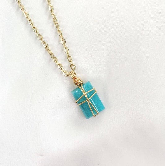 Amazonite Necklace (Gold)