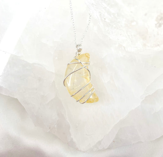 Golden Healer Moon Necklace (Silver)
